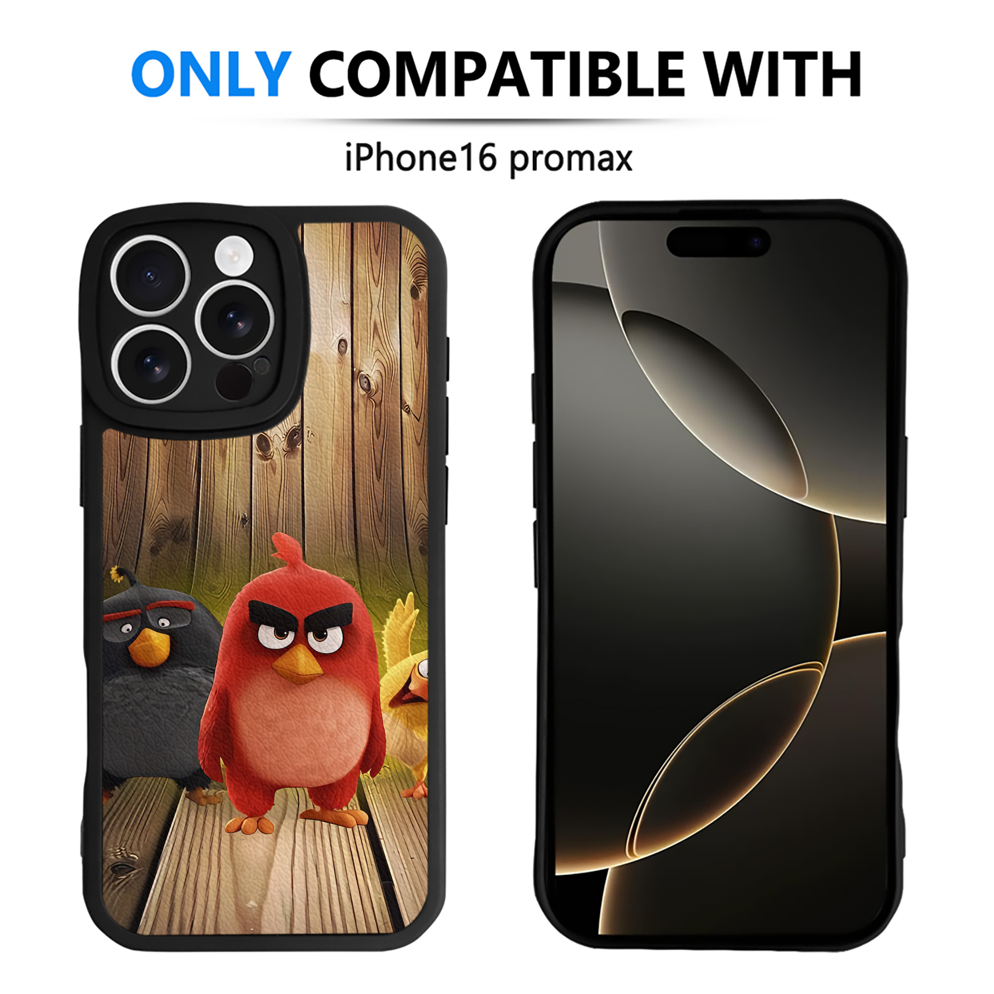（画像用） Angry Birds アングリーバード 【iPhone 16シリーズ対応】シリコンスマホケース（レザー調） 材質：シリコン